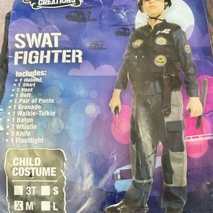 SWAT Fighter Child Costume vest and shirt - Black and Gray